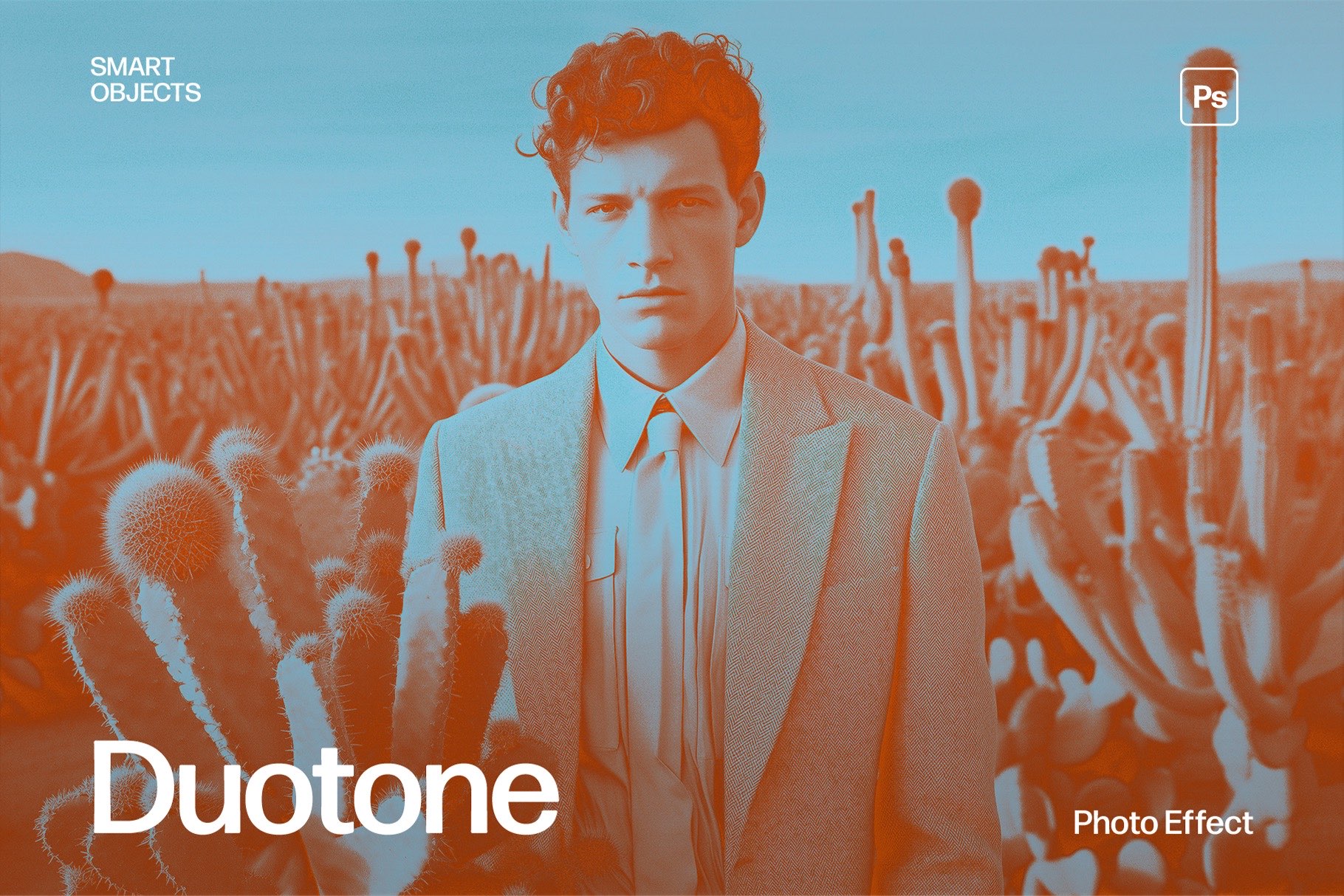 Duotone Photo Effect Template in Photoshop PSD