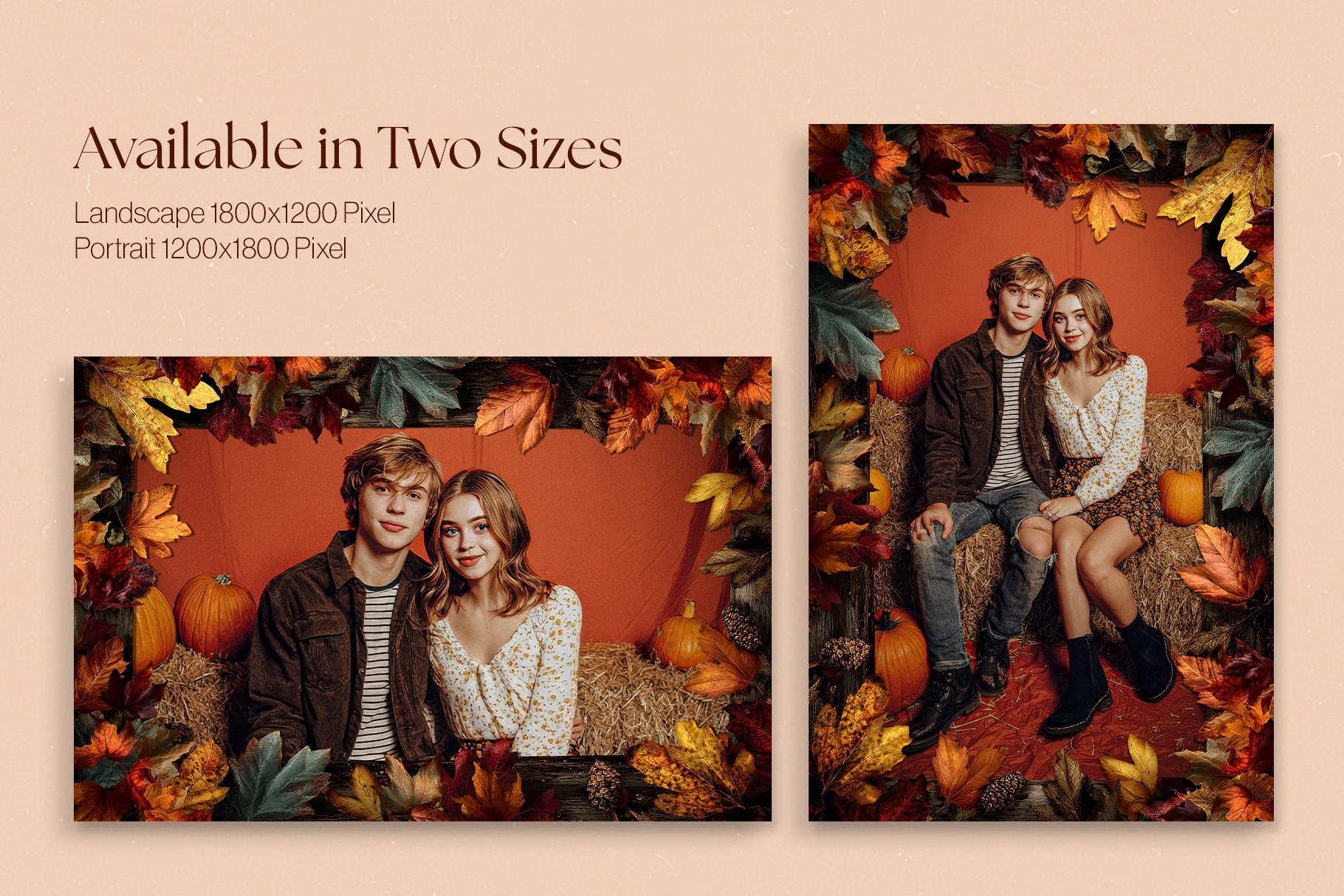 Fall / Autumn Photo Frame Template in Canva, Photoshop PSD & Clipart PNG