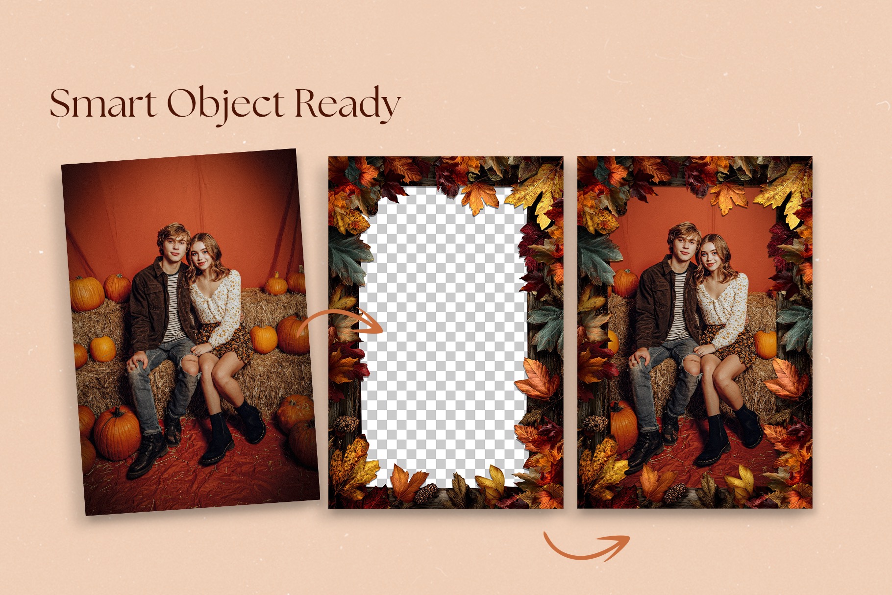 Fall / Autumn Photo Frame Template in Canva, Photoshop PSD & Clipart PNG