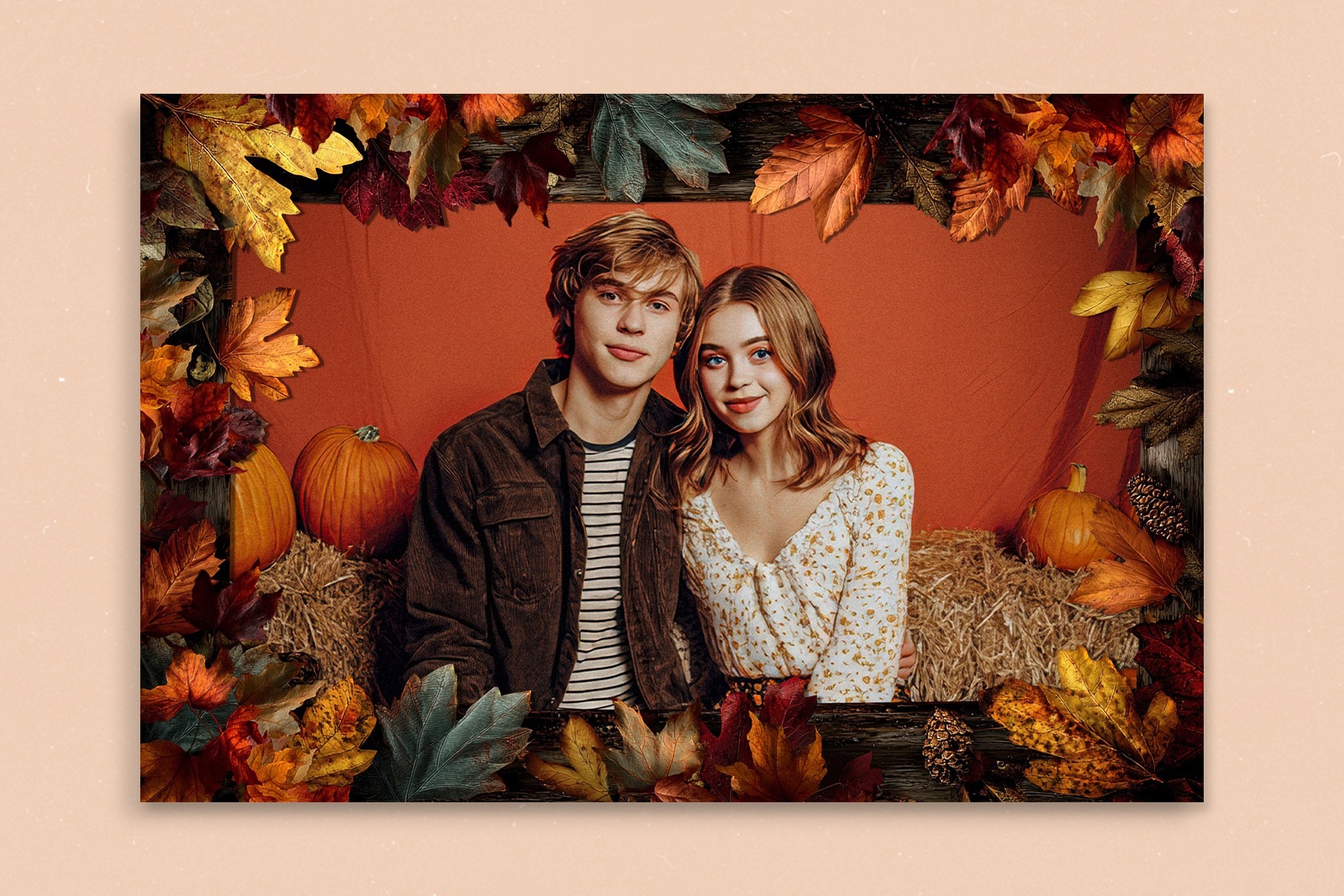 Fall / Autumn Photo Frame Template in Canva, Photoshop PSD & Clipart PNG