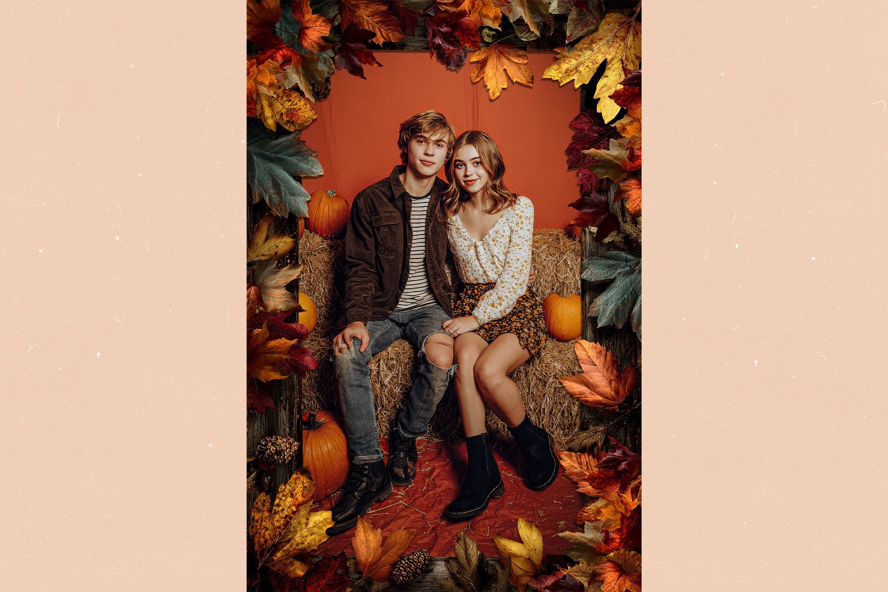 Fall / Autumn Photo Frame Template in Canva, Photoshop PSD & Clipart PNG