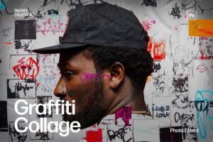 Graffiti Collage Photo Effect Template in Photoshop PSD