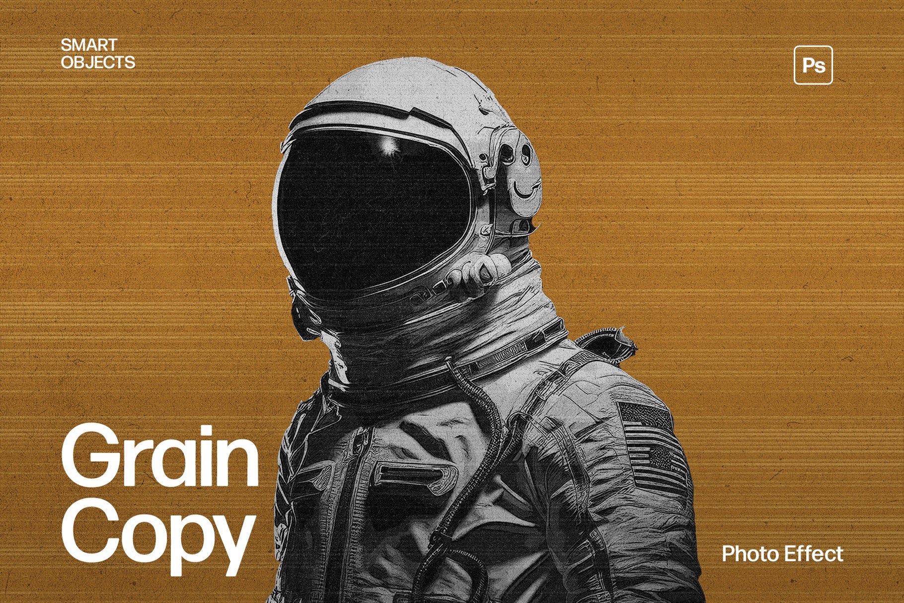 Grain Texture Photo Effect Template in Photoshop PSD