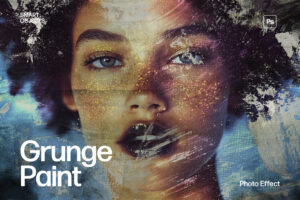 Grunge Paint Photo Effect Template in Photoshop PSD