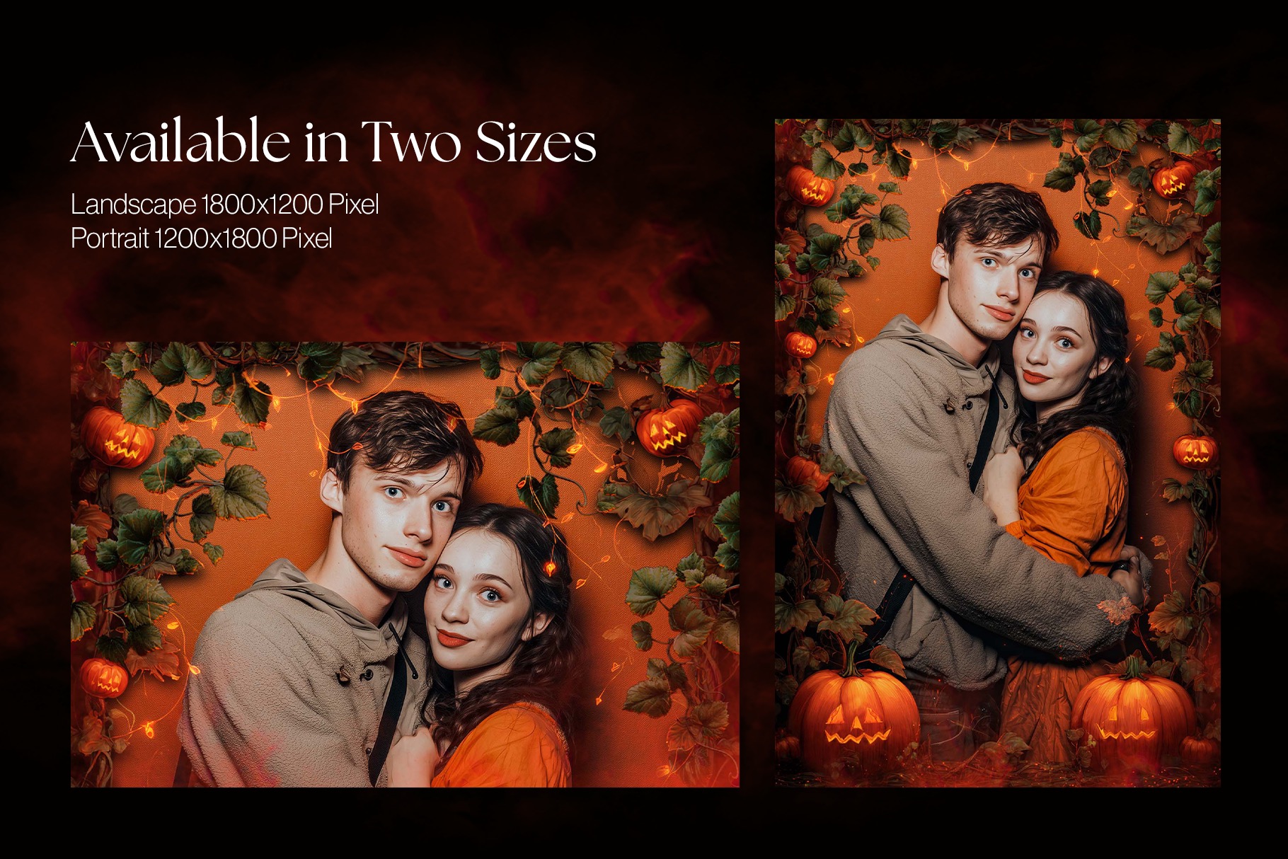 Halloween Photo Frame Flyer Template in Canva, Clipart PNG & Photoshop PSD