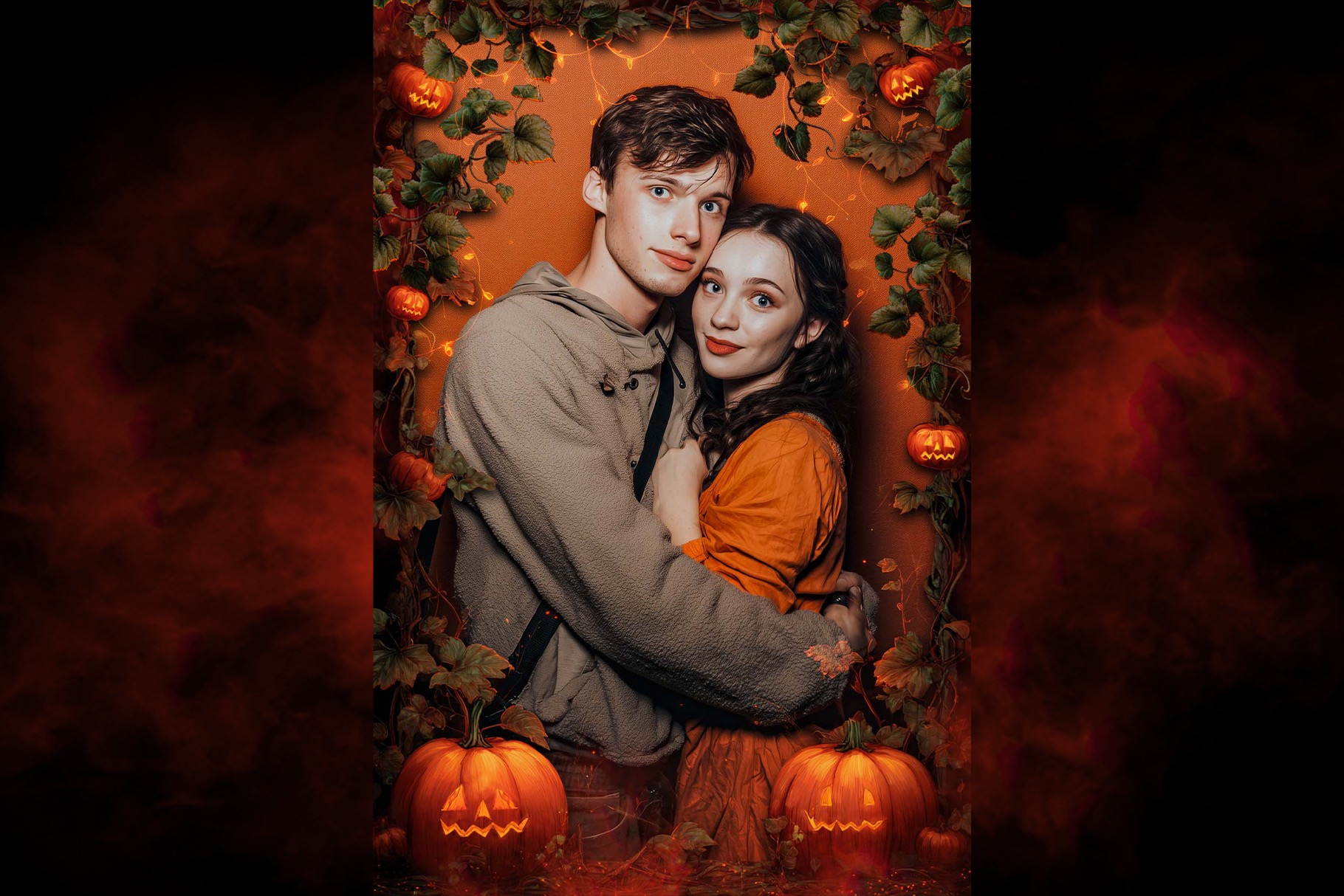 Halloween Photo Frame Flyer Template in Canva, Clipart PNG & Photoshop PSD