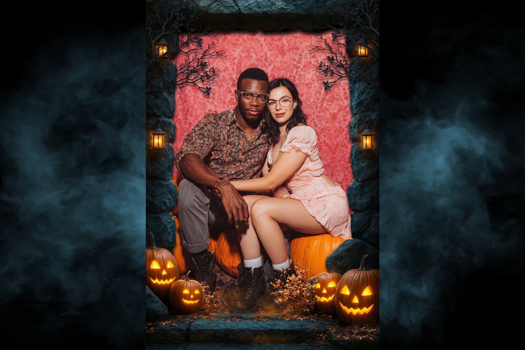 Halloween Photo Frame Flyer Template in Canva, Clipart PNG, Photoshop PSD