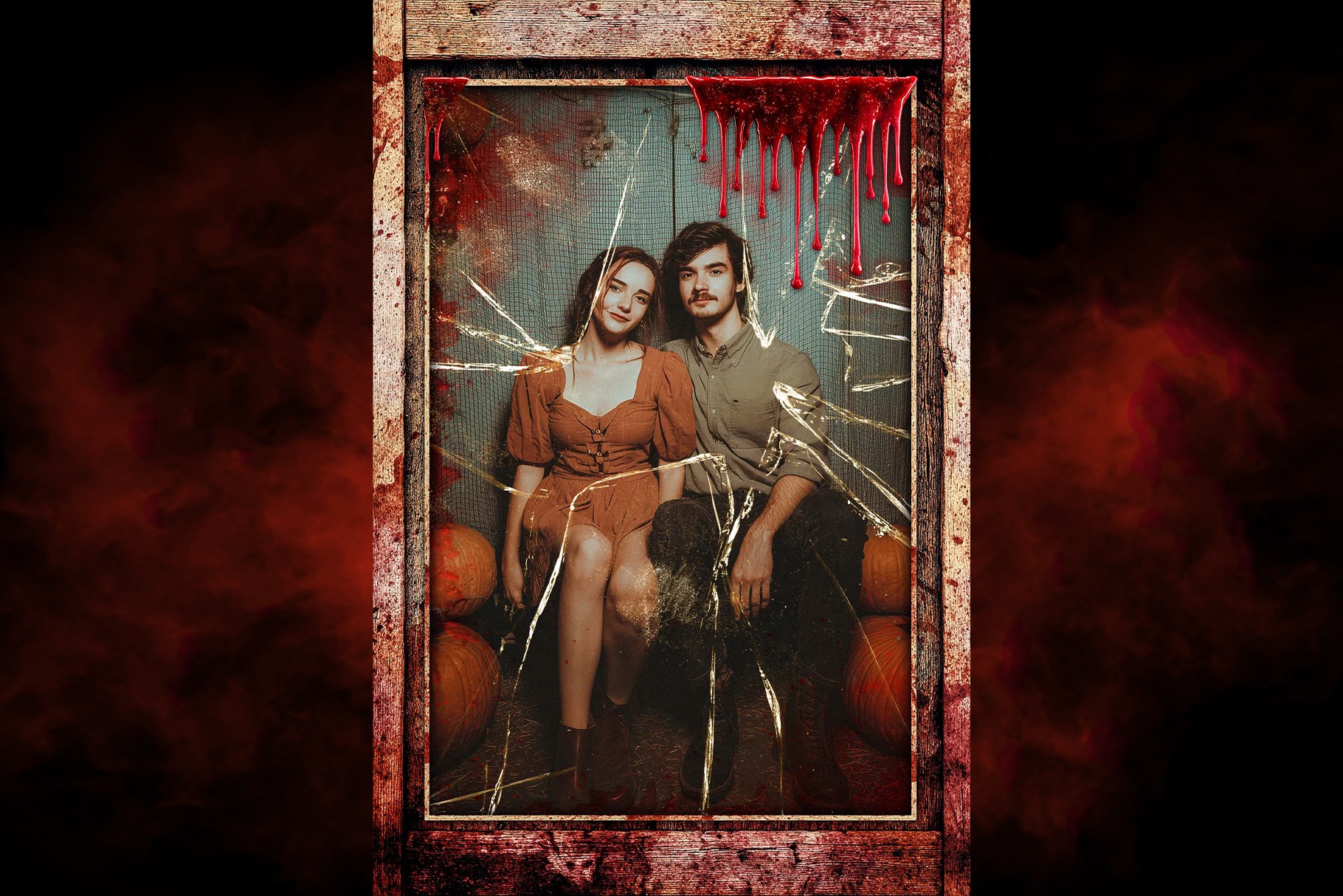 Halloween Photo Frame Flyer Template in Canva, Clipart PNG & Photoshop