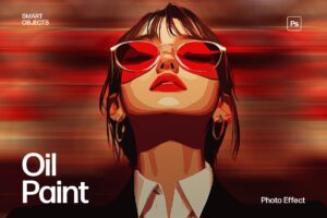 Oil Paint Photo Effect Template in Photoshop PSD