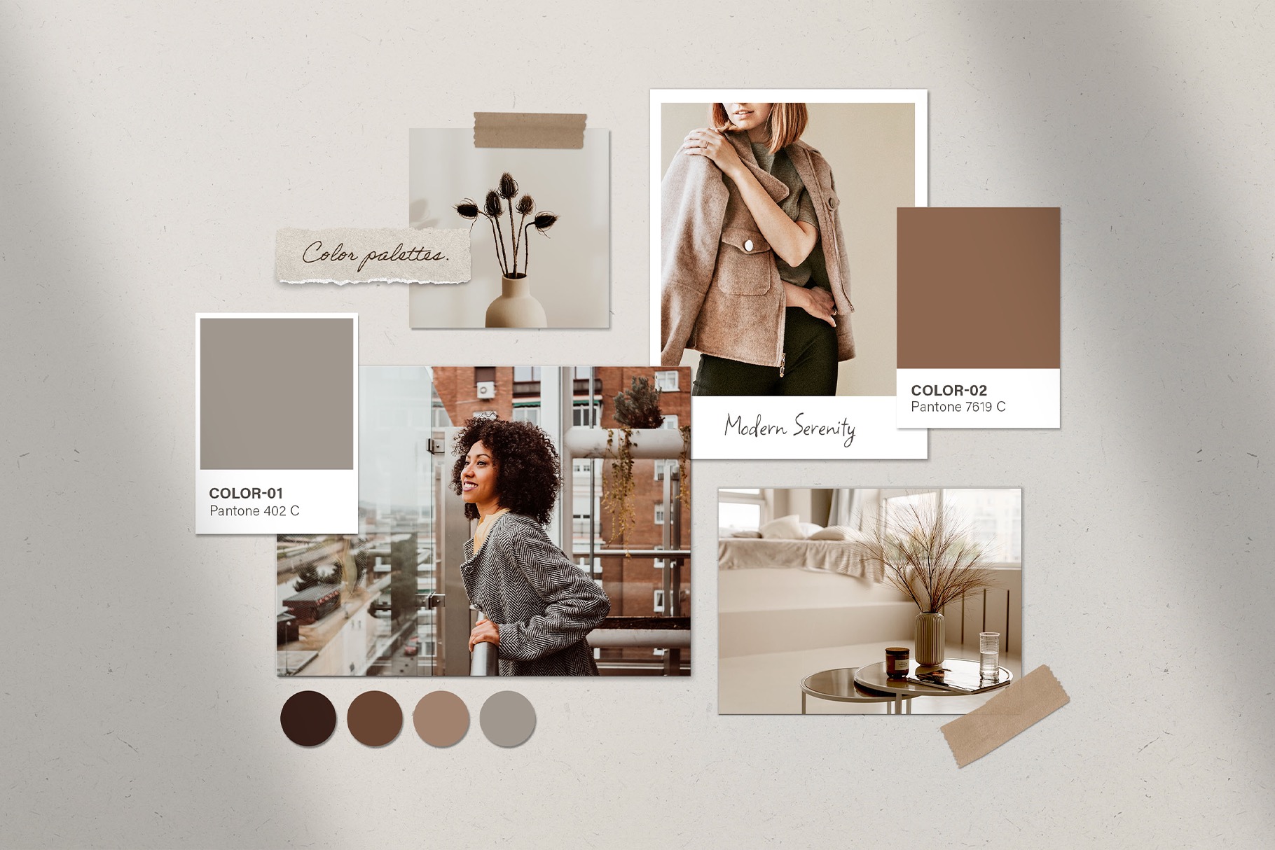 Photo Mood Board Collage Mockup Template in Canva & Photoshop PSD
