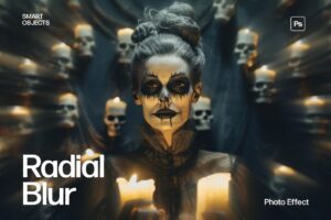 Radial Blur Photo Effect Template in Photoshop PSD