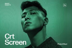 Retro CRT Screen Photo Effect Template in Photoshop PSD
