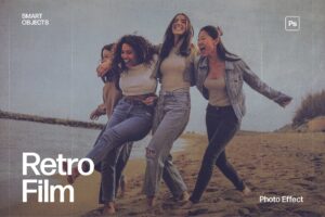 Retro Film Photo Effect Template in Photoshop PSD