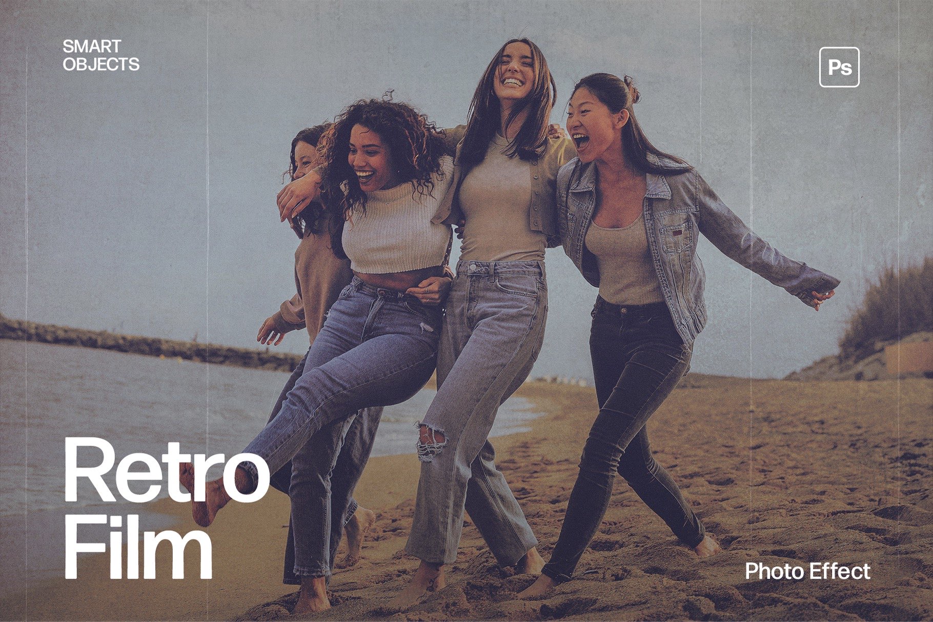 Retro Film Photo Effect Template in Photoshop PSD
