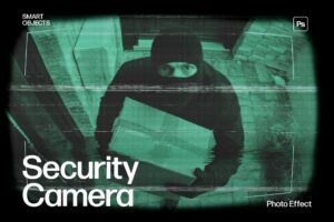 Security Camera CCTV Photo Effect Template in Photoshop PSD