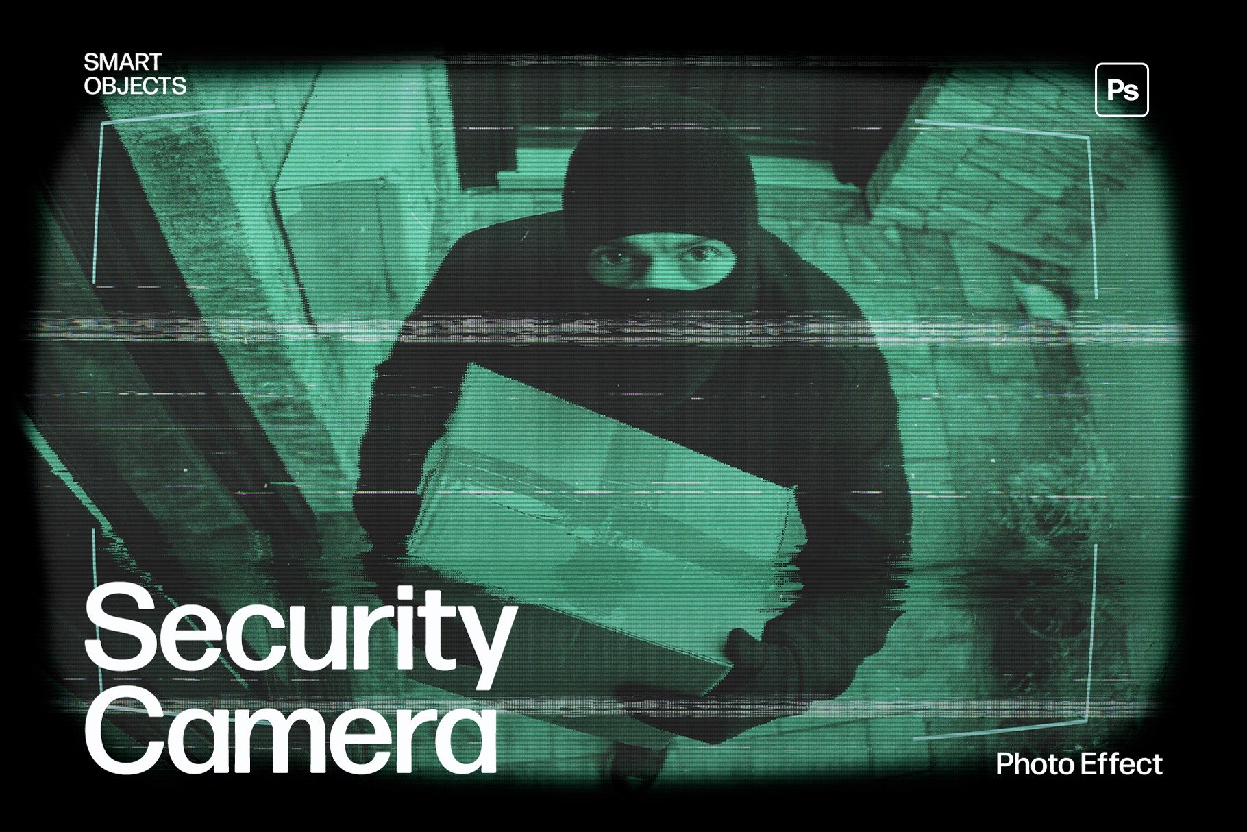 Security Camera CCTV Photo Effect Template in Photoshop PSD