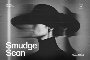 Smudged Scanner Photo Effect Template in Photoshop PSD