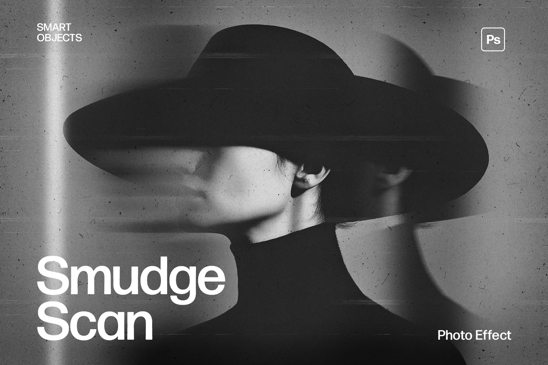 Smudged Scanner Photo Effect Template in Photoshop PSD