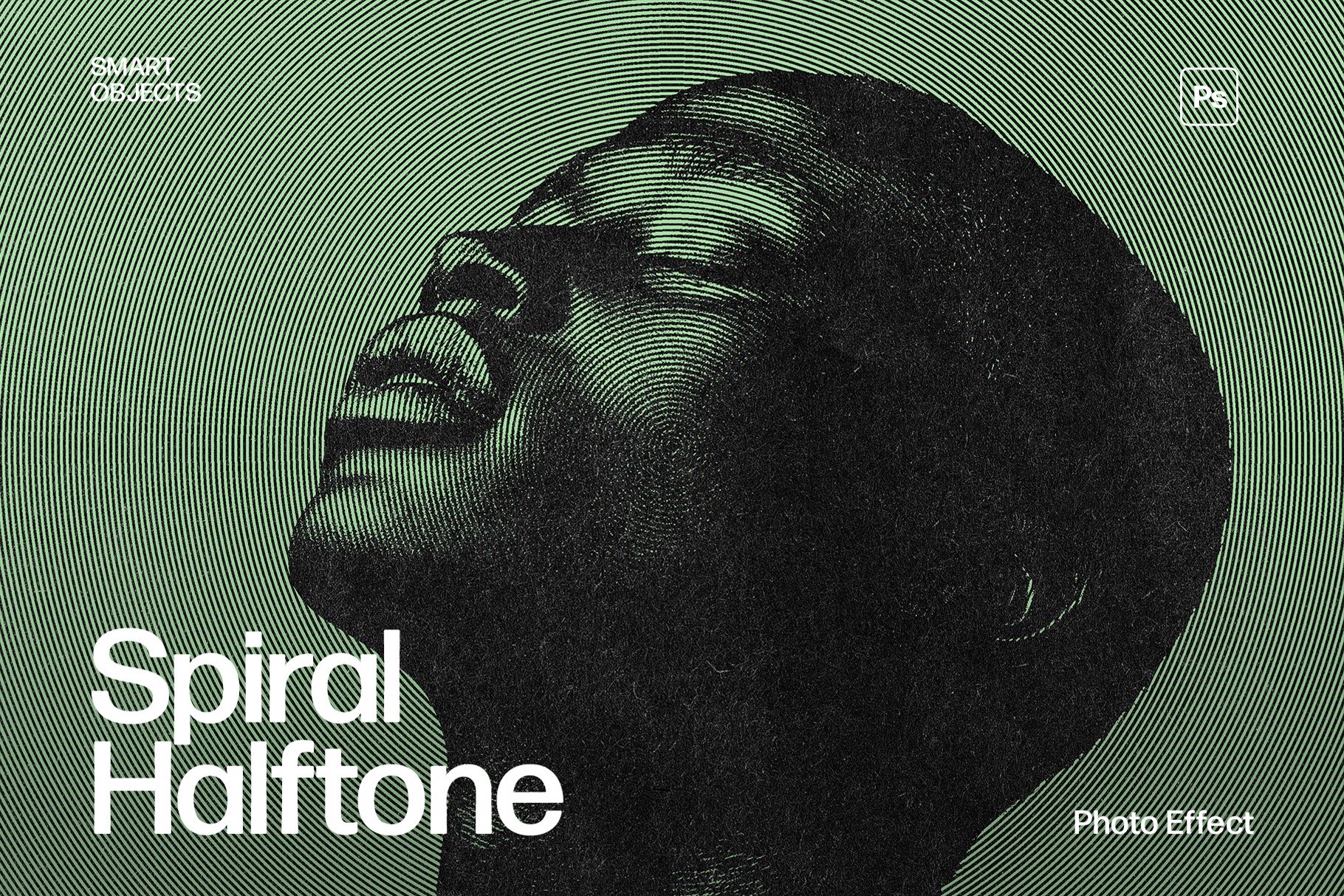 Spiral Halftone Photo Effect Template in Photoshop PSD