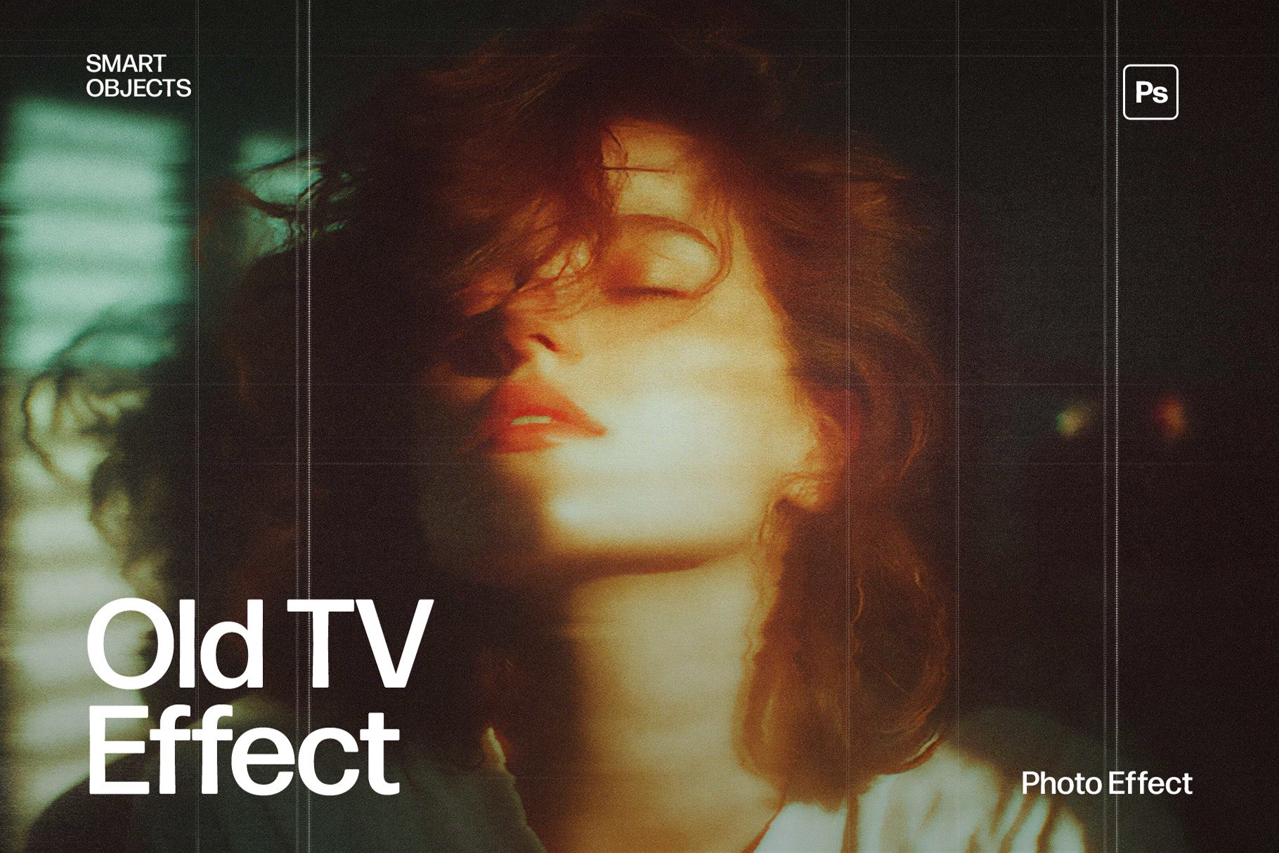 Vintage VHS Look Photo Effect Template in Photoshop PSD