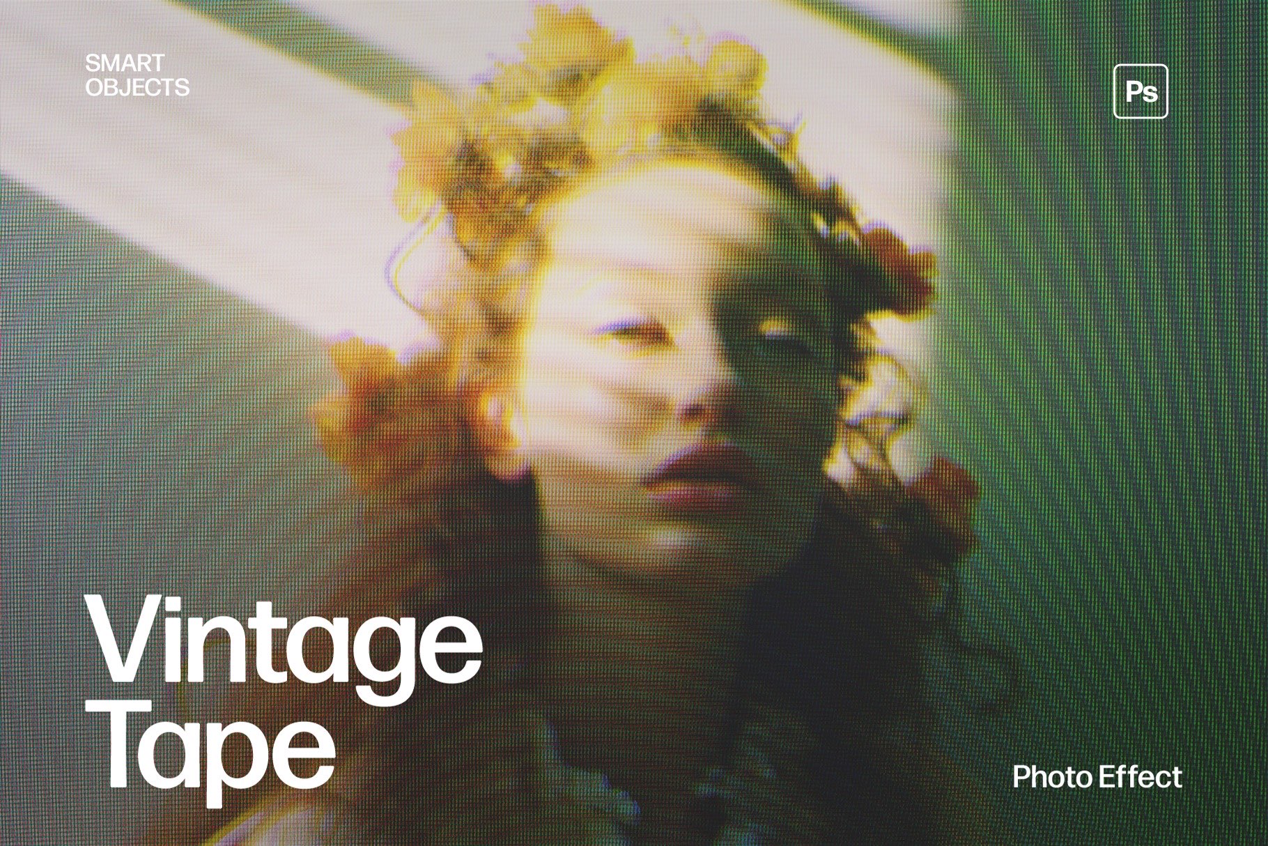 Vintage VHS Tape Photo Effect Template in Photoshop PSD