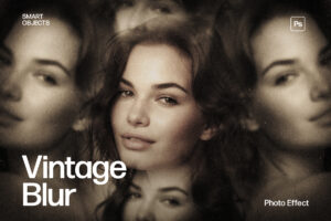 Vintage Blur Prism Photo Effect Template in Photoshop PSD