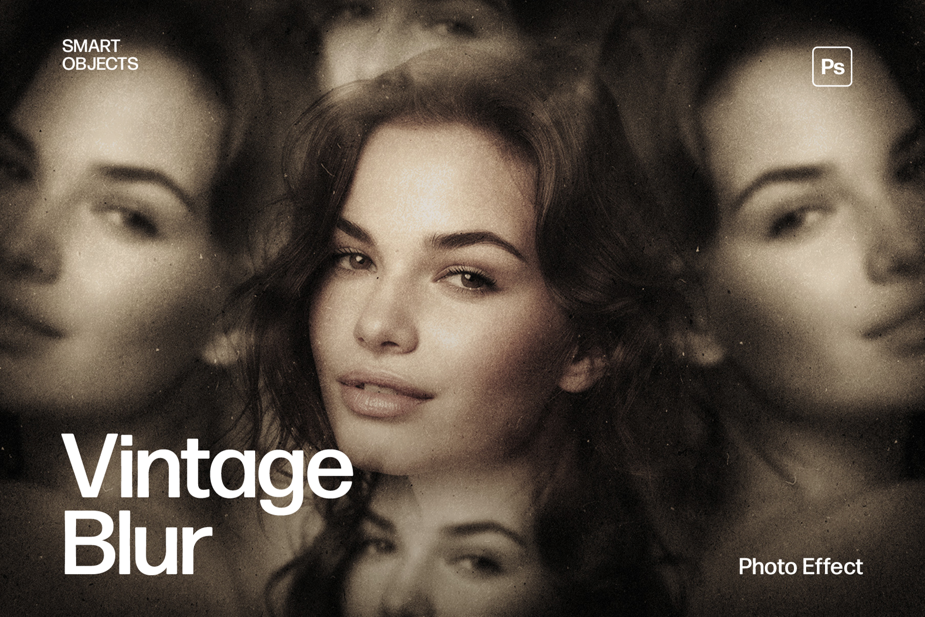 Vintage Blur Prism Photo Effect Template in Photoshop PSD
