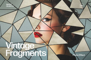 Vintage Fragments Photo Effect Template in Photoshop PSD
