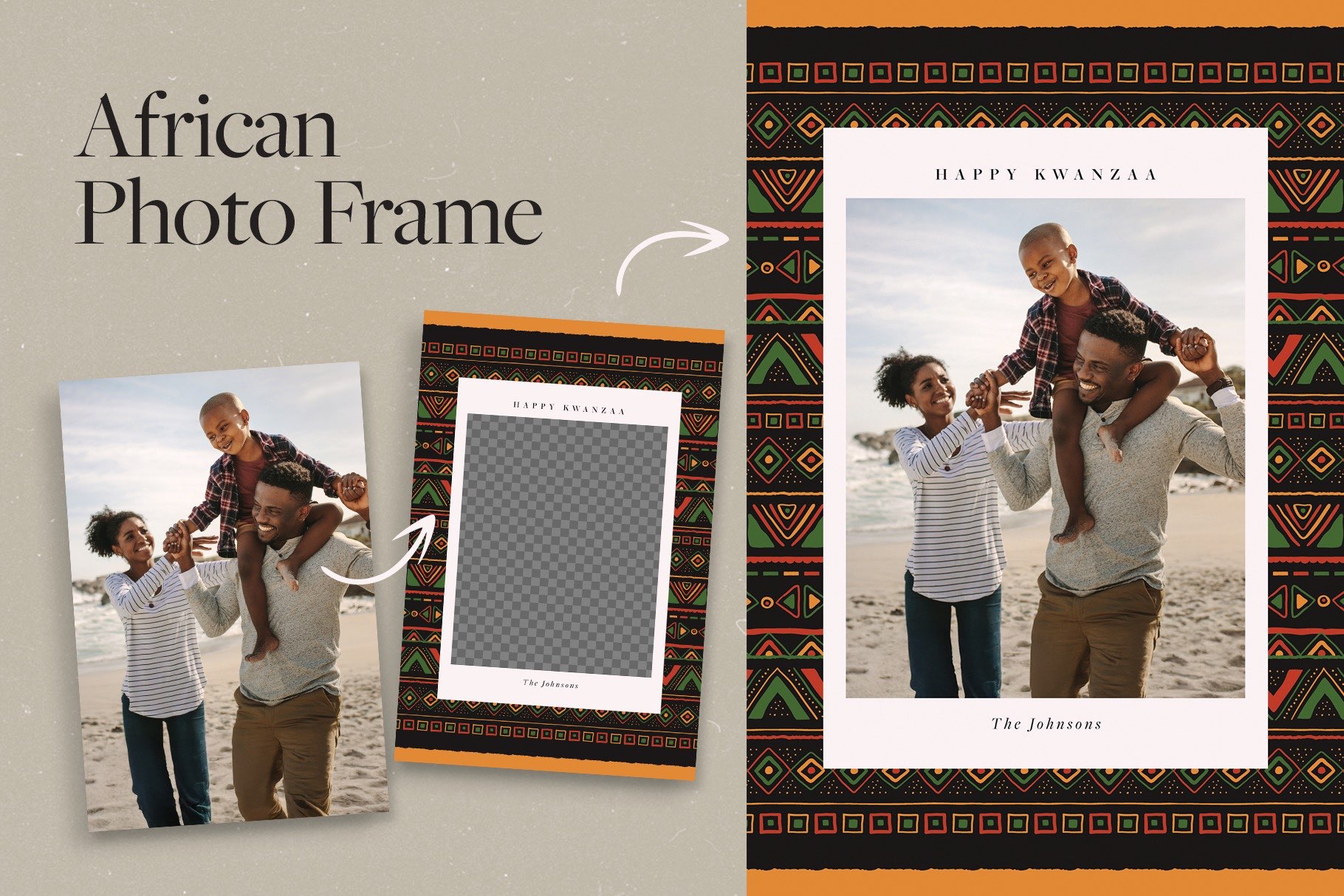 African Photo Frame Template in Canva, Photoshop PSD, Illustrator Ai & Vector EPS