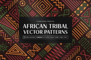 African Tribal Patterns Set in Clipart PNG, Patterns Pat, Photoshop PSD, Illustrator Ai, Vector EPS & SVG