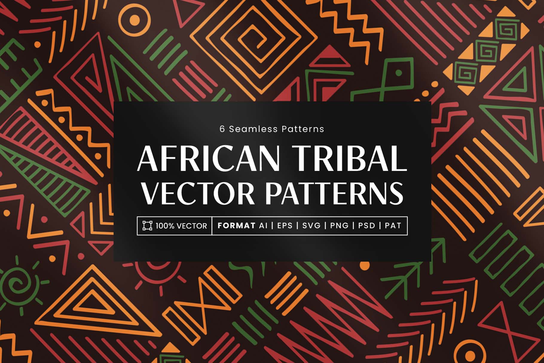 African Tribal Patterns Set in Clipart PNG, Patterns Pat, Photoshop PSD, Illustrator Ai, Vector EPS & SVG