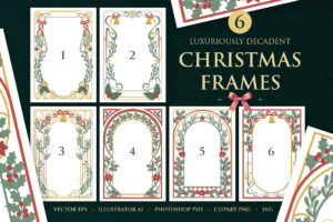 Christmas Borders & Frames in AI PSD PNG EPS SVG