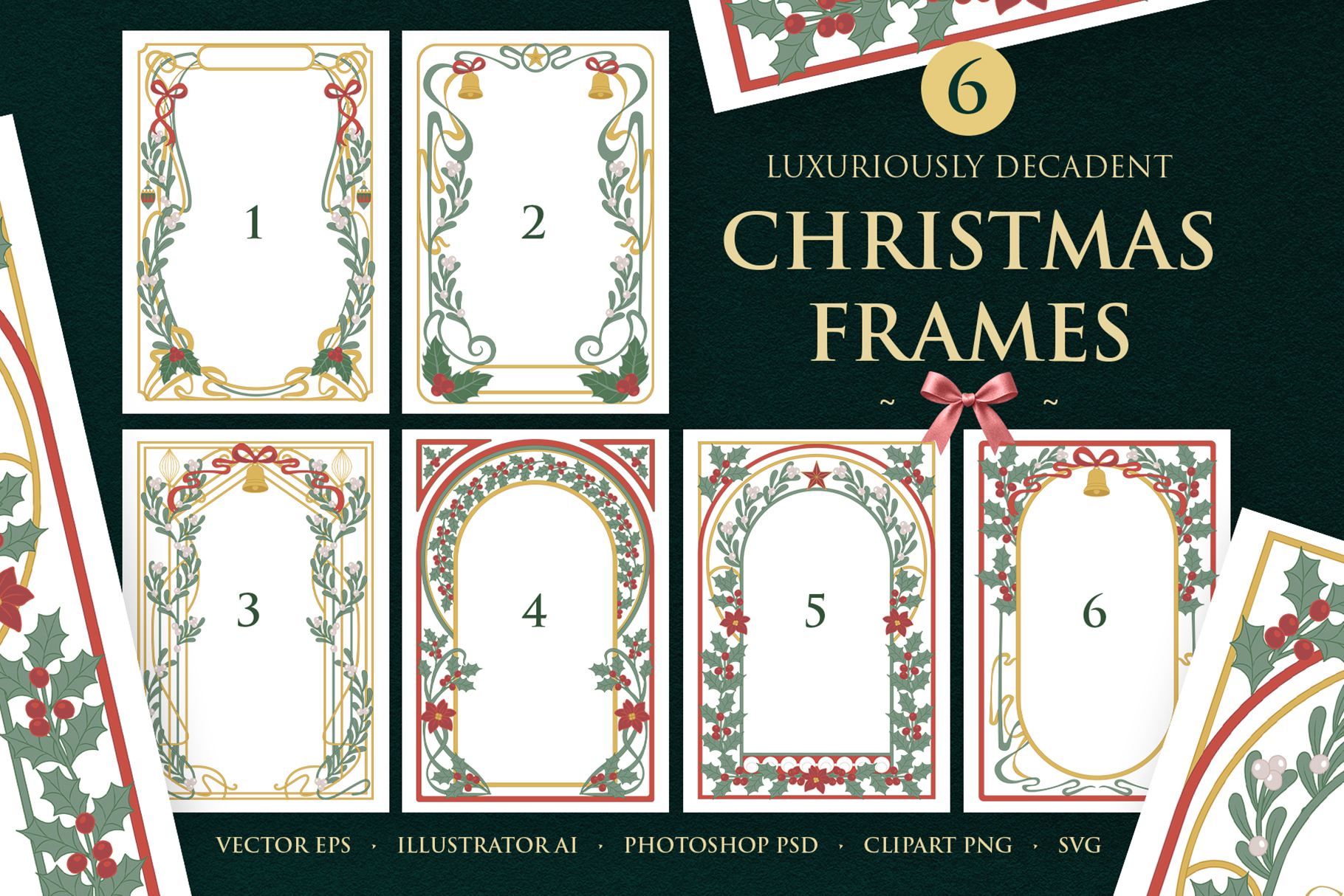 Christmas Borders & Frames in AI PSD PNG EPS SVG