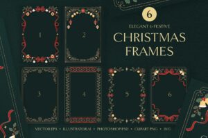 Christmas Borders & Frames in Clipart PNG, Photoshop PSD, Illustrator Ai, Vector EPS & SVG