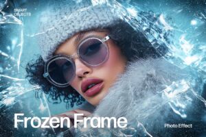 Frozen Winter Photo Effect Template in Photoshop PSD