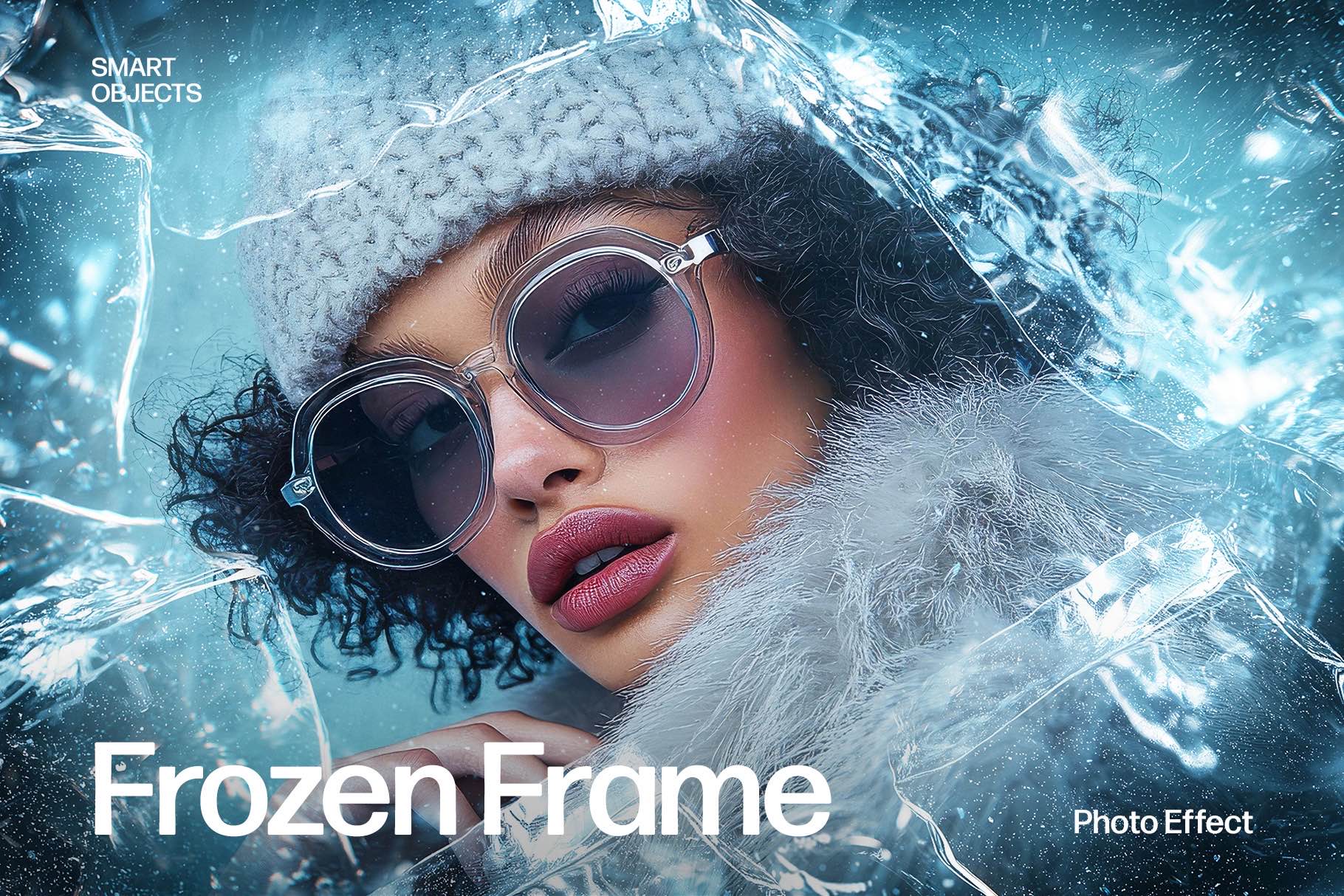 Frozen Winter Photo Effect Template in Photoshop PSD
