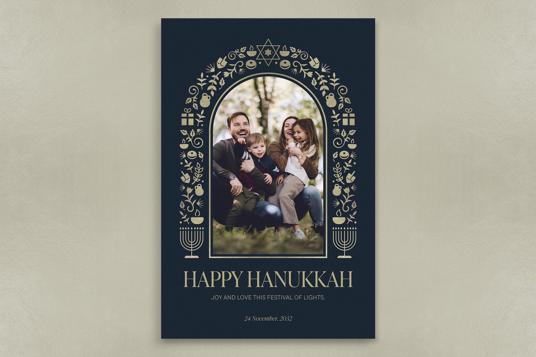Hanukkah Photo Frame Template in Canva, Photoshop PSD, Illustrator Ai & Vector EPS