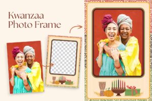 Kwanzaa Photo Frame Flyer Template in Canva, Photoshop PSD, Illustrator Ai & Vector EPS