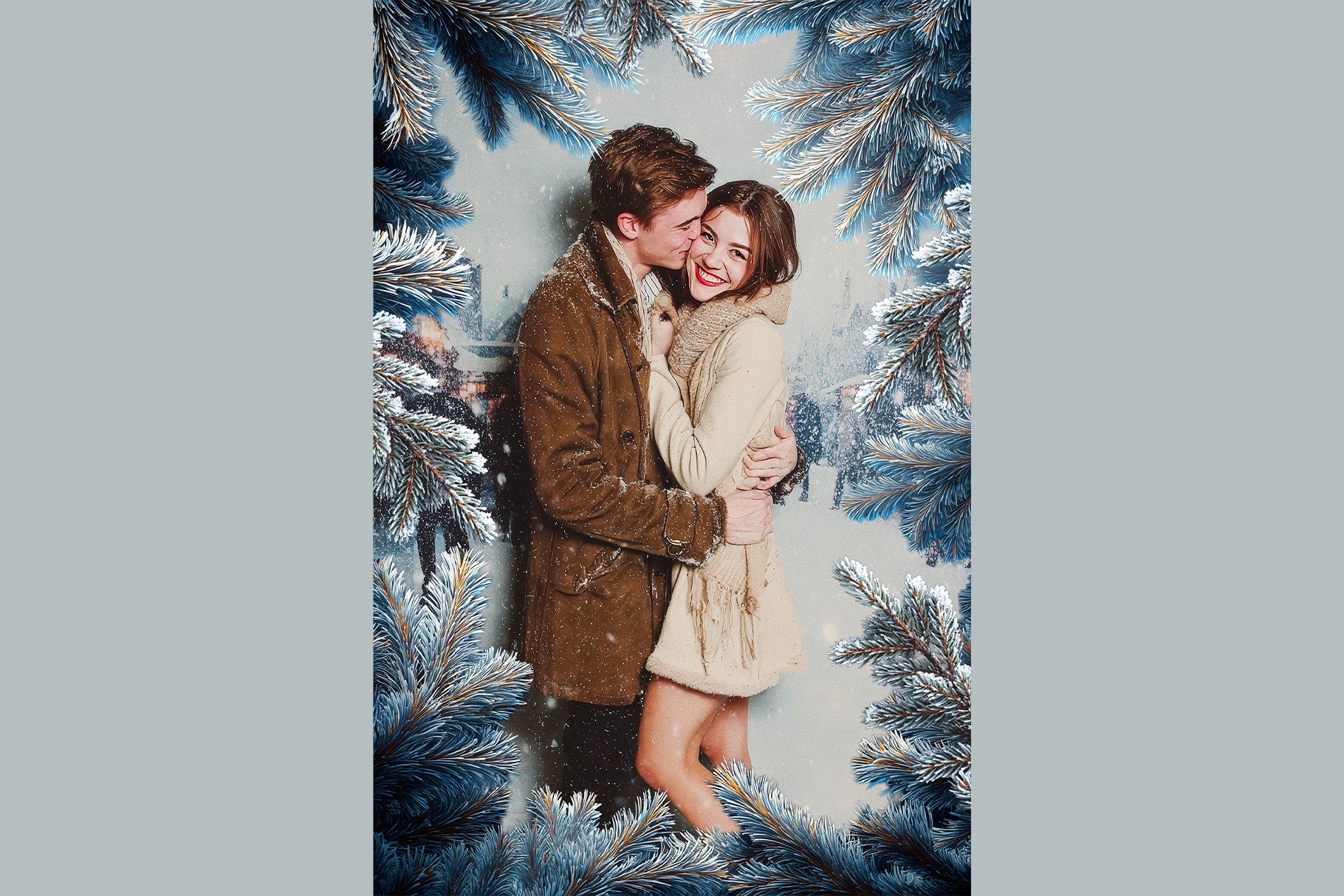 Winter Photo Frame Flyer Template in Canva, Clipart PNG & Photoshop PSD