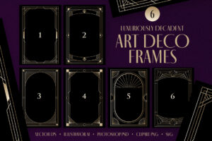 Art Deco Border & Frames in PNG AI PSD EPS SVG