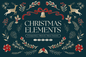 Christmas Compositions in Canva AI PSD EPS SVG