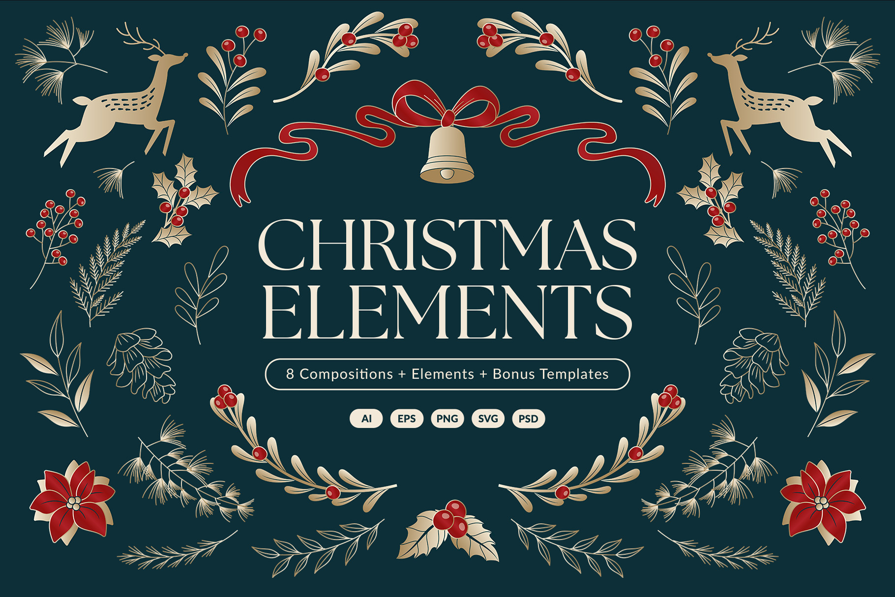 Christmas Compositions in Canva AI PSD EPS SVG