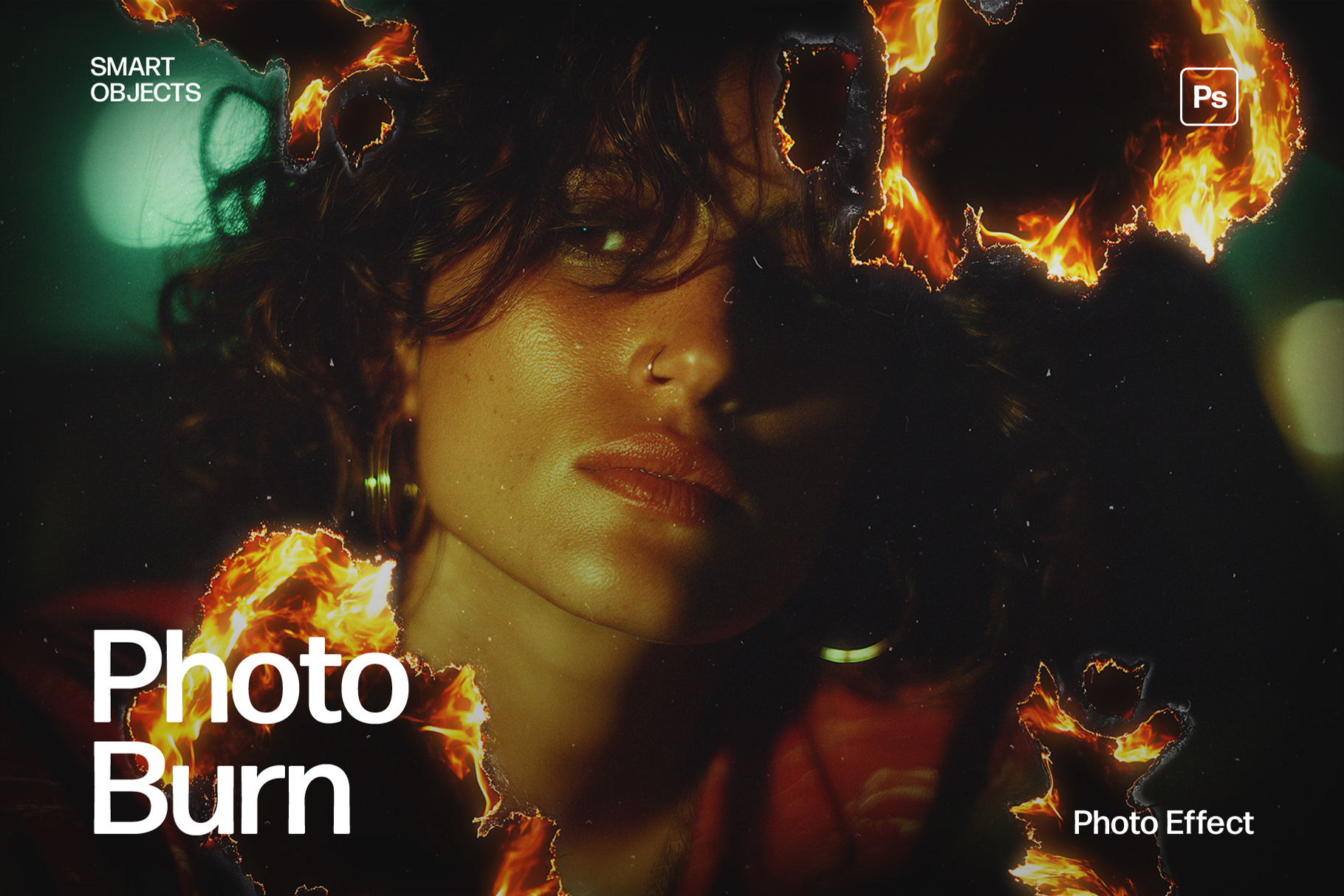 Burnt Paper & Burning Photo Effect Template in PSD