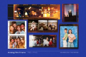 Analog Film Frame Template Set in PNG and PSD
