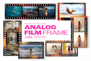 Analog Film Strip Frame Template in PNG and PSD