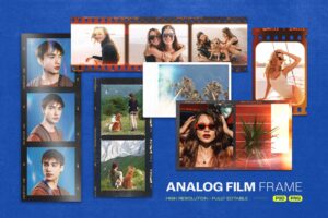 Analog Film Frame Template Set in PNG and PSD