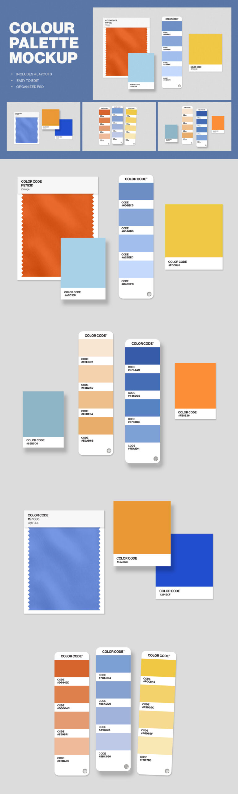 Color Palette Mockup Template in Canva and PSD