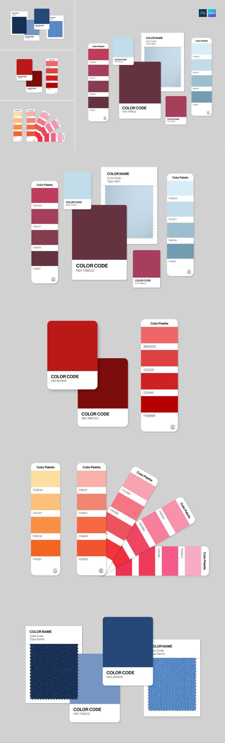 Color Palette Mockup Template in Canva and PSD