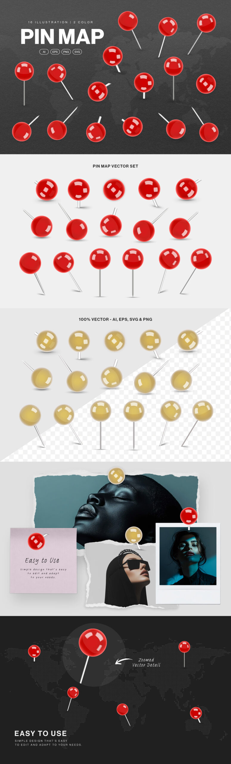 Map Pin Icons Set in PNG, AI, EPS and SVG