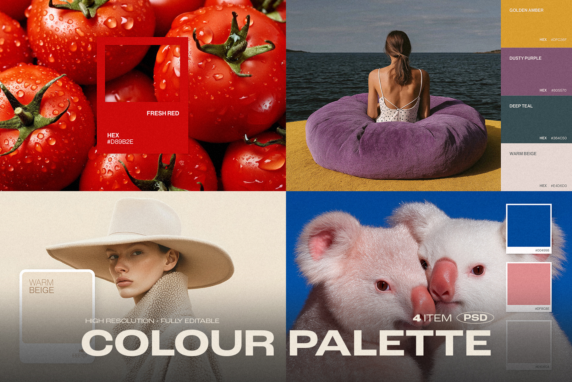 Minimalist Colour Palette Presentation Template in PSD